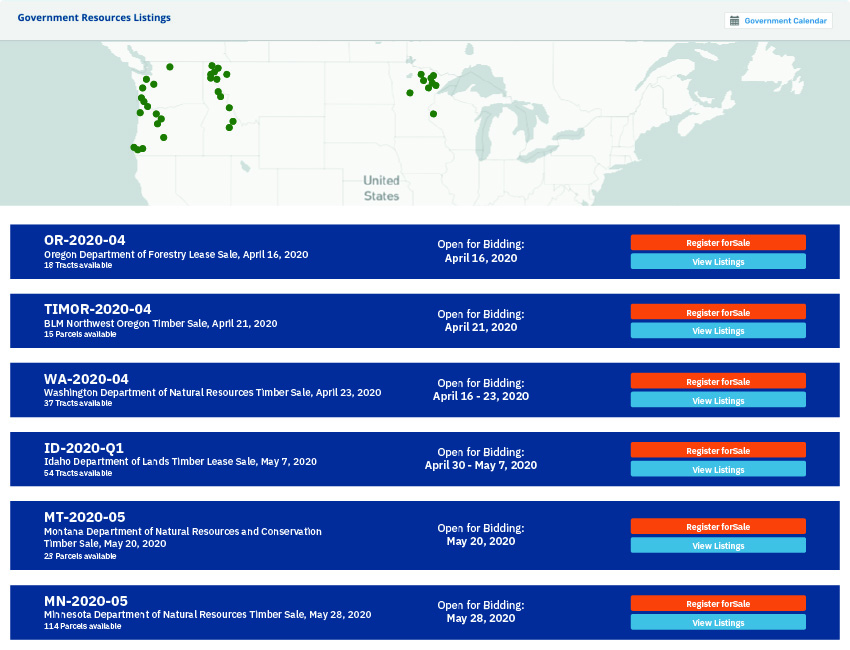 Government Timber Listings Preview Image