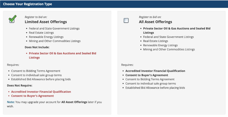 Image of EnergyNet registration choices